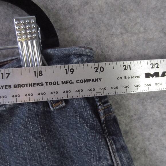 Levi Strauss Signature Shorts Mens 42 Blue Denim Jean Cut Off Raw Hem 5 Pocket - Picture 2 of 7